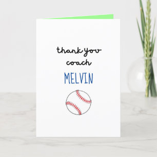 Baseball Coach Appreciation Card, Thank You Card