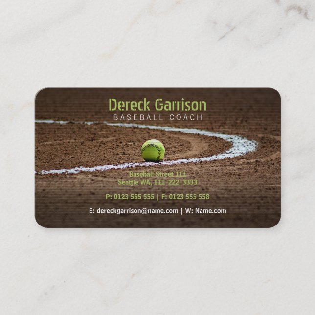 Baseball Coach | Baseball Field Business Card (Front)