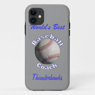 Baseball Coach Blue on Away Grey iPhone 11 Case