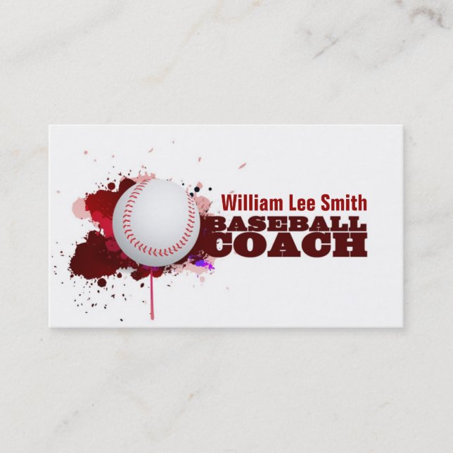 Baseball coach business card (Front)