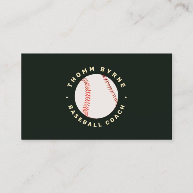 Baseball Coach  Business Card (Front)