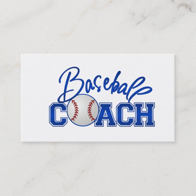 Baseball Coach Business Cards (Front)