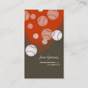 Baseball coach business cards