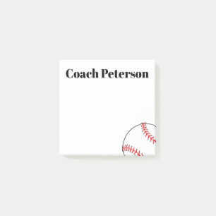 Baseball coach custom thank you gift sticky notes! post-it notes