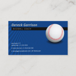 Baseball Coach   Deep Blue Business Card