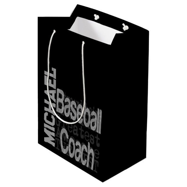 Baseball Coach Extraordinaire CUSTOM Medium Gift Bag (Back Angled)