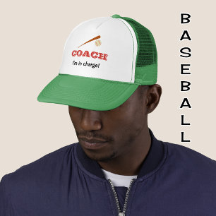 Baseball coach fun custom name trucker hat