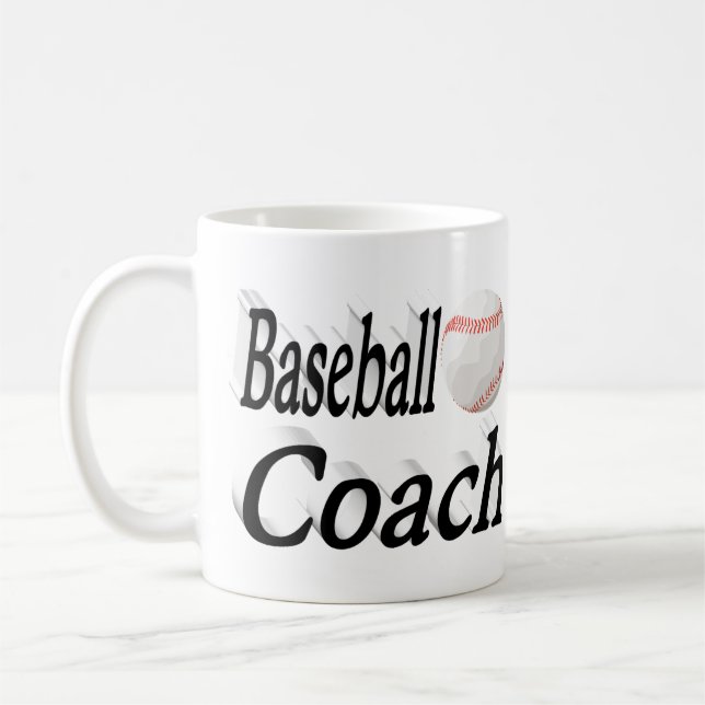 Baseball Coach half text Coffee Mug (Left)