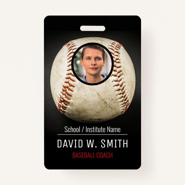 Baseball Coach ID Badge (Front)