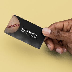 Baseball Coach Instructor Black  Business Card