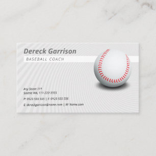 Baseball Coach   Light Grey Business Card