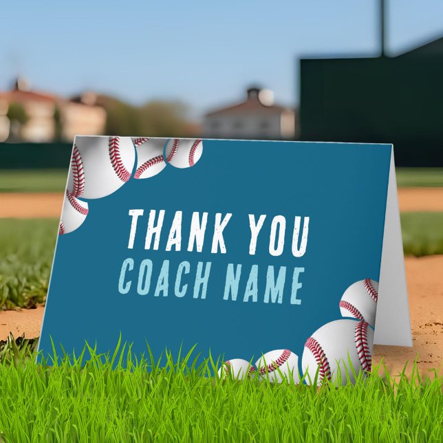 Baseball Coach Name  Thank You Card (Creator Uploaded)