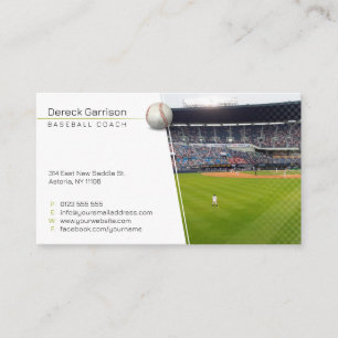 Baseball Coach   Player Photo Business Card