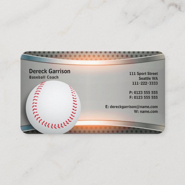 Baseball Coach | Professional Business Card (Front)