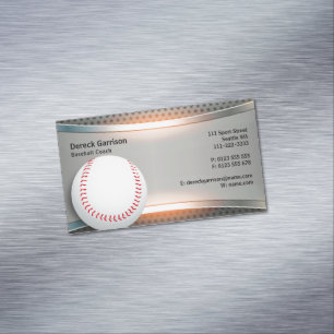 Baseball Coach Professional Magnetic Business Card