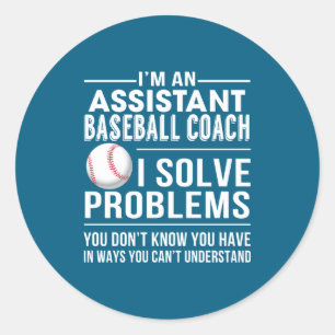 Baseball Coach Solve Problem Classic Round Sticker