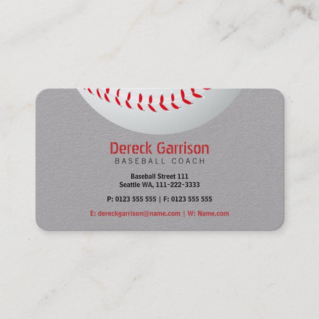 Baseball Coach | Sport Business Card (Front)