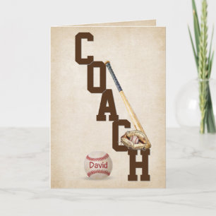 Baseball Coach Thank You Card