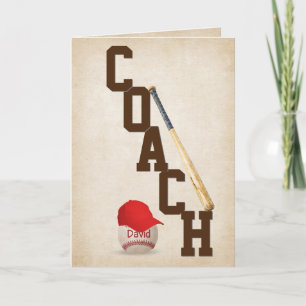  Baseball Coach Thank You Card