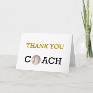 Baseball Coach Thank You Card
