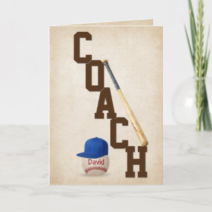 Baseball Coach Thank You Card