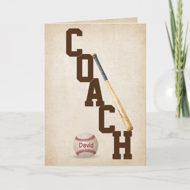  Baseball Coach Thank You Card (Front)
