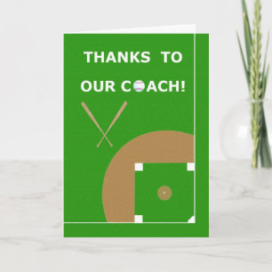 Baseball Coach Thank You Cards and Gifts