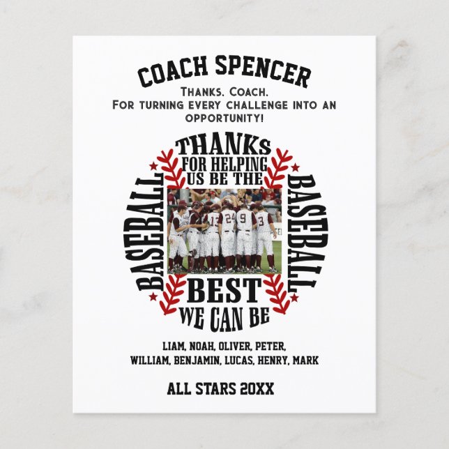 Baseball Coach thank you Flyer (Front)