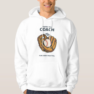 Baseball Coach Thank You Glove and Ball Hoodie