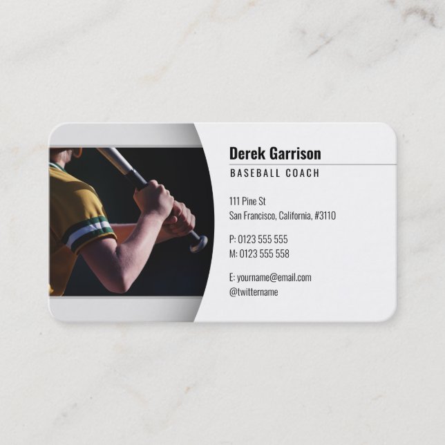 Baseball Coach | Trainer Business Card (Front)