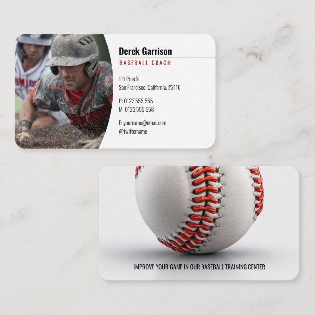 Baseball Coach | Trainer Business Card (Front/Back)
