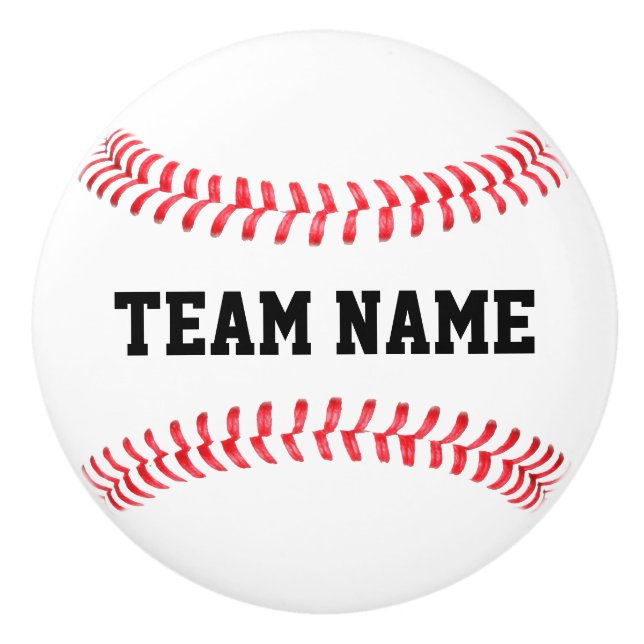 Baseball Coach's Office Custom Team Name Sports Ceramic Knob (Front)