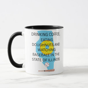 Baseball, coffee and donuts in Illinois  Mug