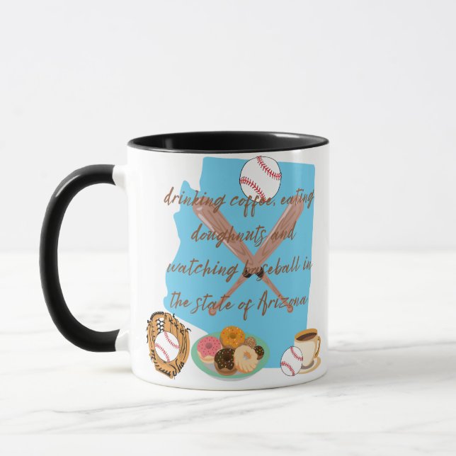 Baseball, coffee and doughnuts in Arizona  Mug (Left)