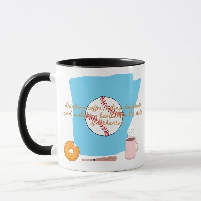 Baseball, coffee and doughnuts in Arkansas  Mug (Left)