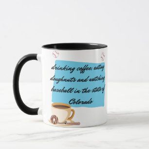 Baseball, coffee and doughnuts in Colorado Mug