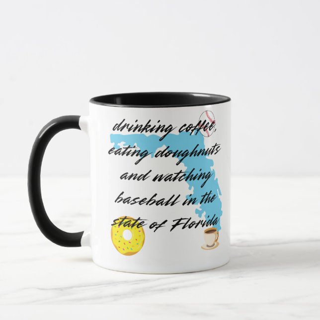 Baseball, coffee and doughnuts in Florida  Mug (Left)