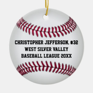 Baseball Colour Photo Sports Ceramic Tree Decoration