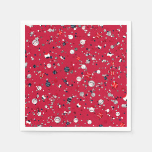 Baseball Confetti, Red-PAPER PARTY NAPKINS