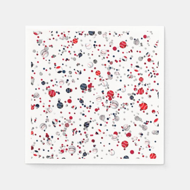 Baseball Confetti, Transparent-PAPER PARTY NAPKINS (Front)