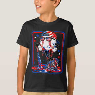 Baseball cool drip 4th of july patriotic american T-Shirt