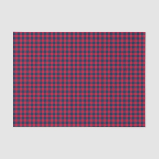 Baseball Coord. Gingham Tissue Wrap-Red-Blue Paper (Front)