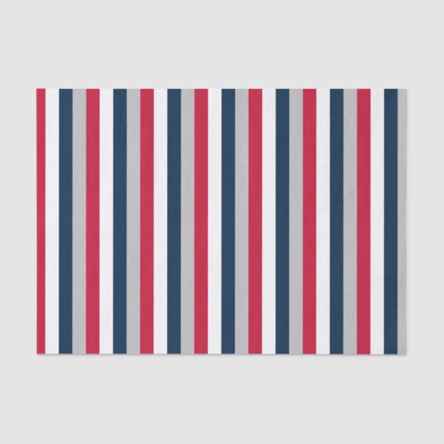 Baseball Coord Stripes RWB 29-TISSUE WRAPING PAPER (Front)