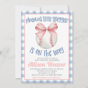 Baseball Coquette Baby Shower Invitation