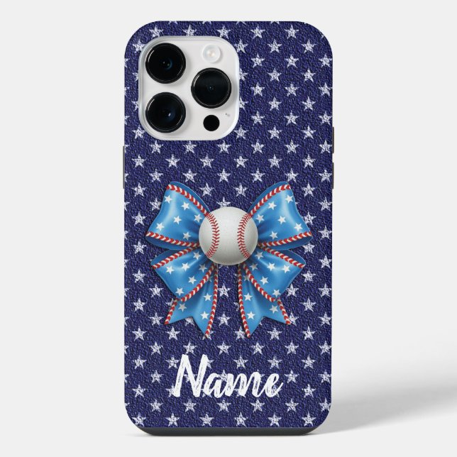 Baseball Coquette Ball American Flag iPhone Case (Back)