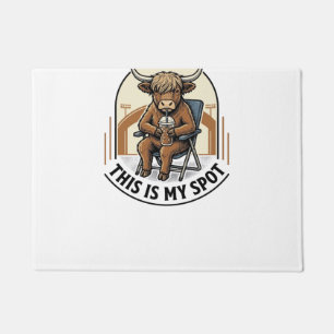 Baseball Cow Shirt With Iced Coffee Mascot Doormat