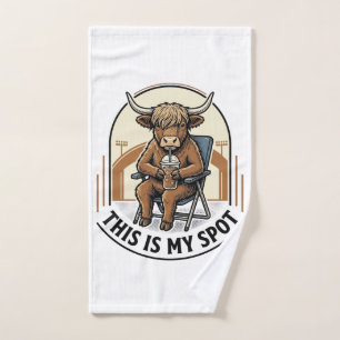 Baseball Cow Shirt With Iced Coffee Mascot Hand Towel