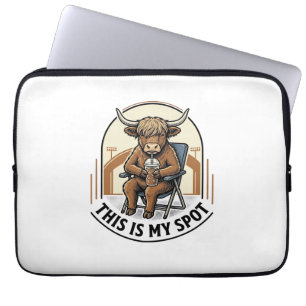 Baseball Cow Shirt With Iced Coffee Mascot Laptop Sleeve