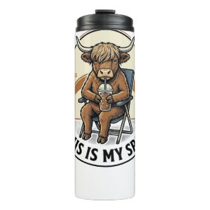 Baseball Cow Shirt With Iced Coffee Mascot Thermal Tumbler