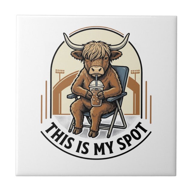 Baseball Cow Shirt With Iced Coffee Mascot Tile (Front)